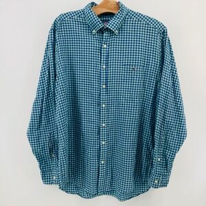 Vineyard Vines Slim Fit Tucker Shirt Mens XL Blue Green Gingham Button Down